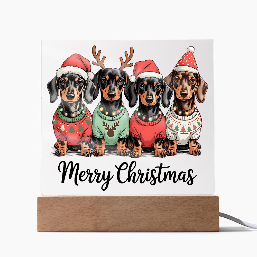 To My Family Acrylic, Dog Family Merry Christmas