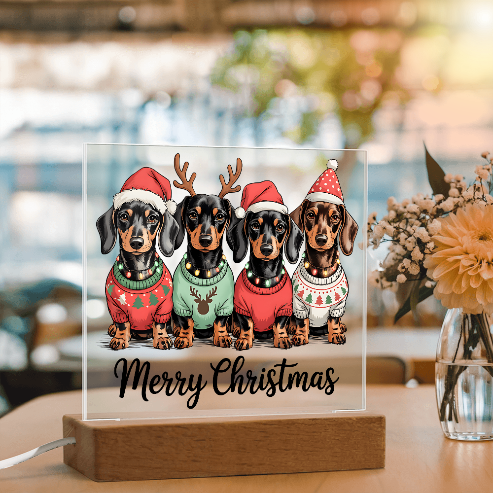 To My Family Acrylic, Dog Family Merry Christmas