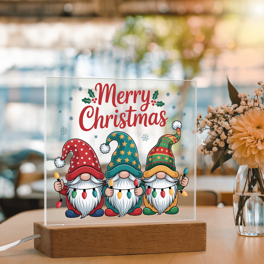 To My Familiy Acrylic, Merry Christmas Gnome