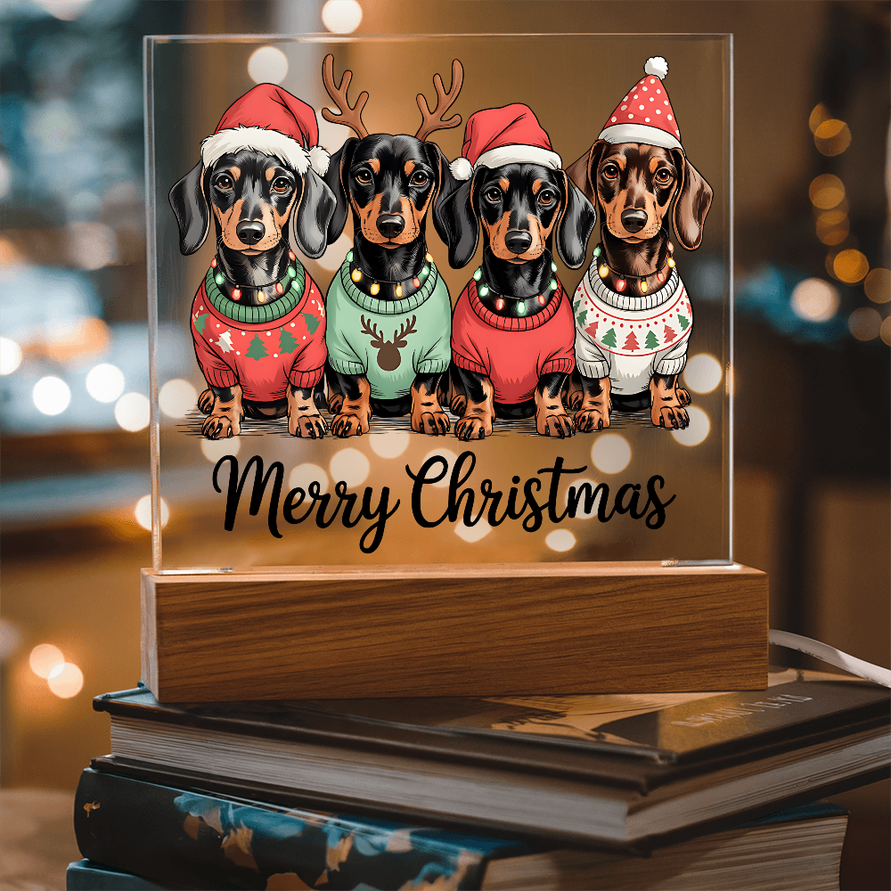 To My Family Acrylic, Dog Family Merry Christmas