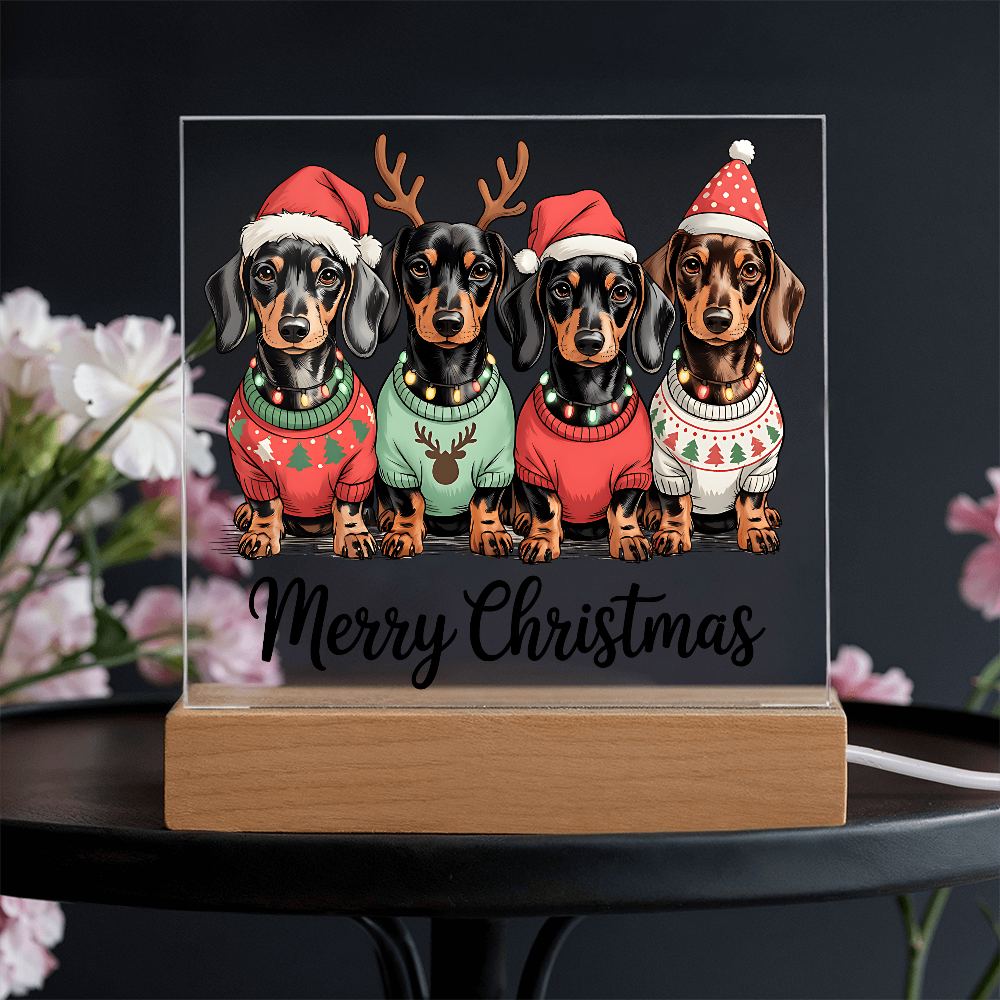 To My Family Acrylic, Dog Family Merry Christmas