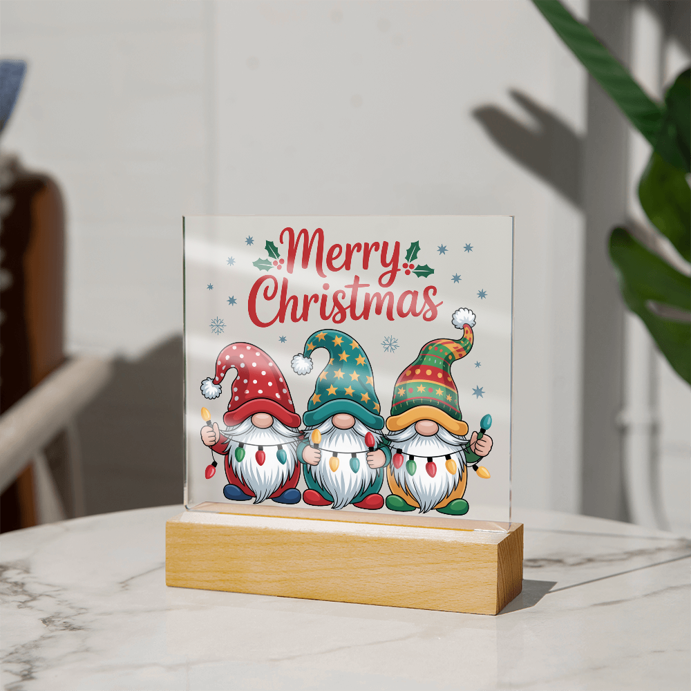 To My Familiy Acrylic, Merry Christmas Gnome