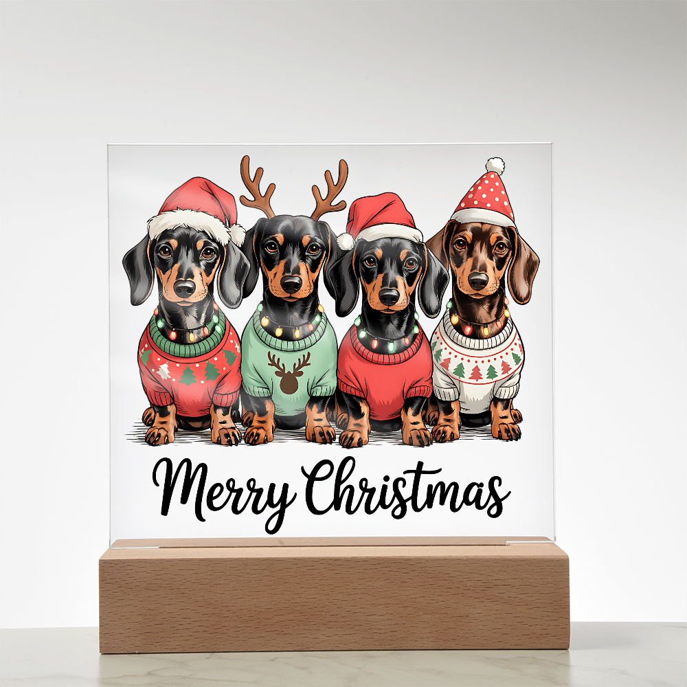 To My Family Acrylic, Dog Family Merry Christmas