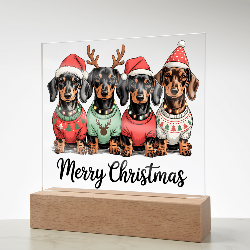 To My Family Acrylic, Dog Family Merry Christmas