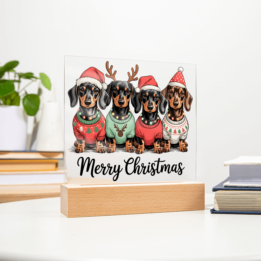 To My Family Acrylic, Dog Family Merry Christmas