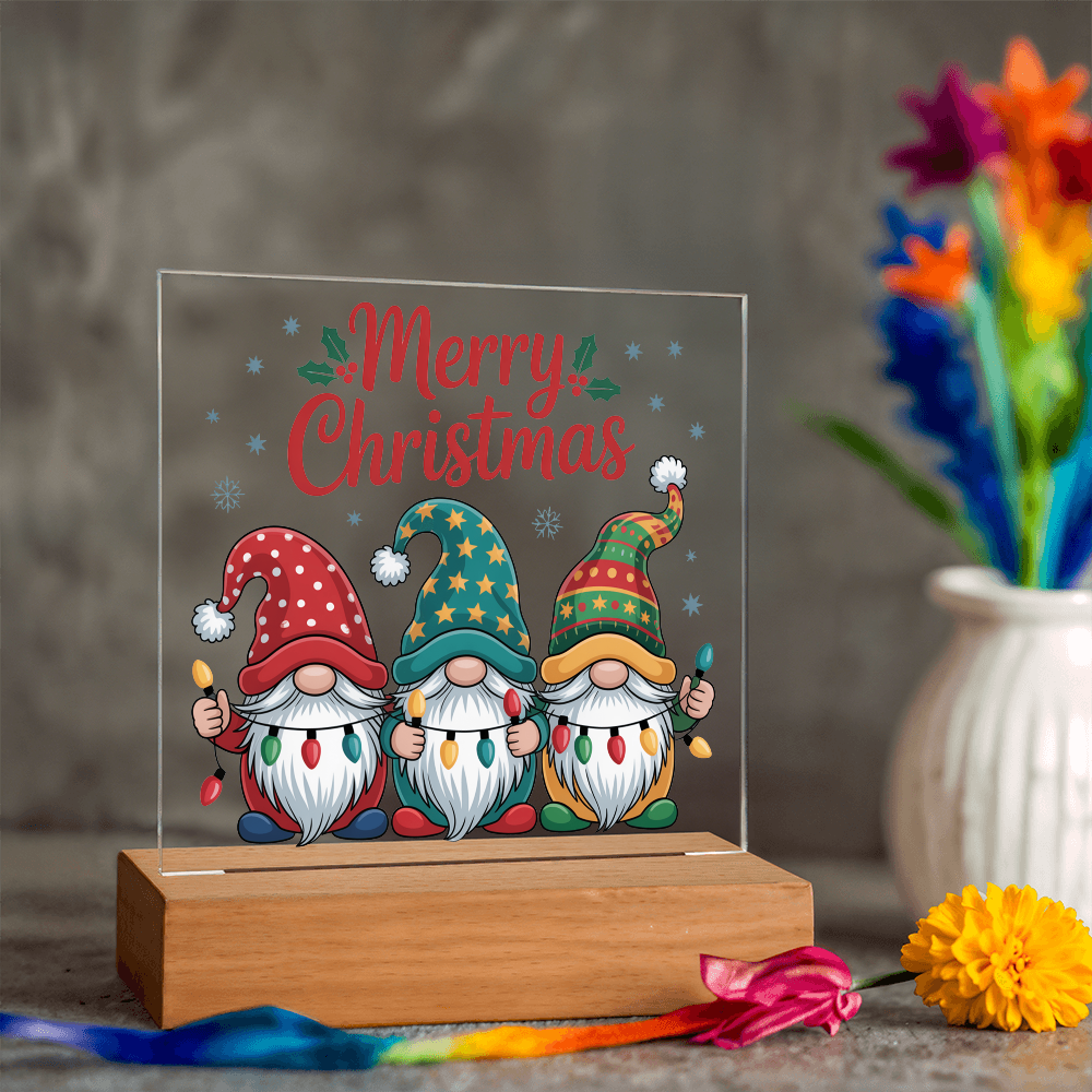 To My Familiy Acrylic, Merry Christmas Gnome