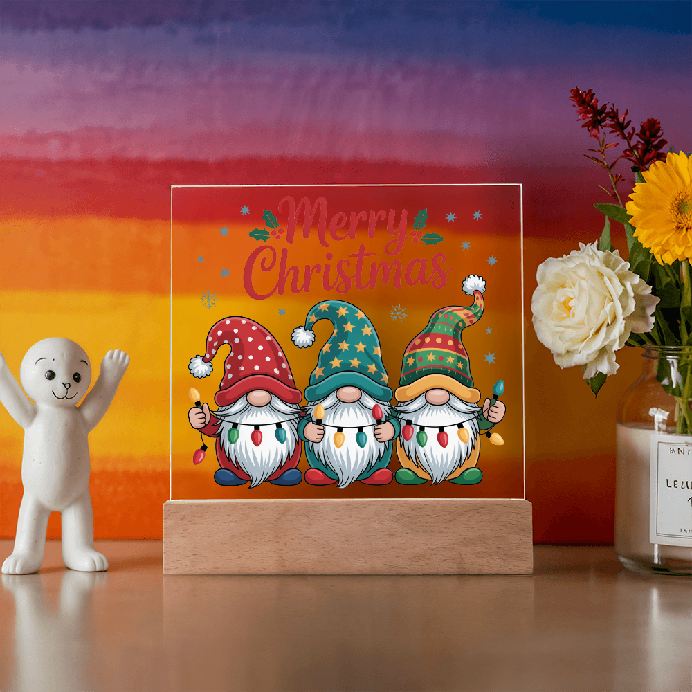 To My Familiy Acrylic, Merry Christmas Gnome