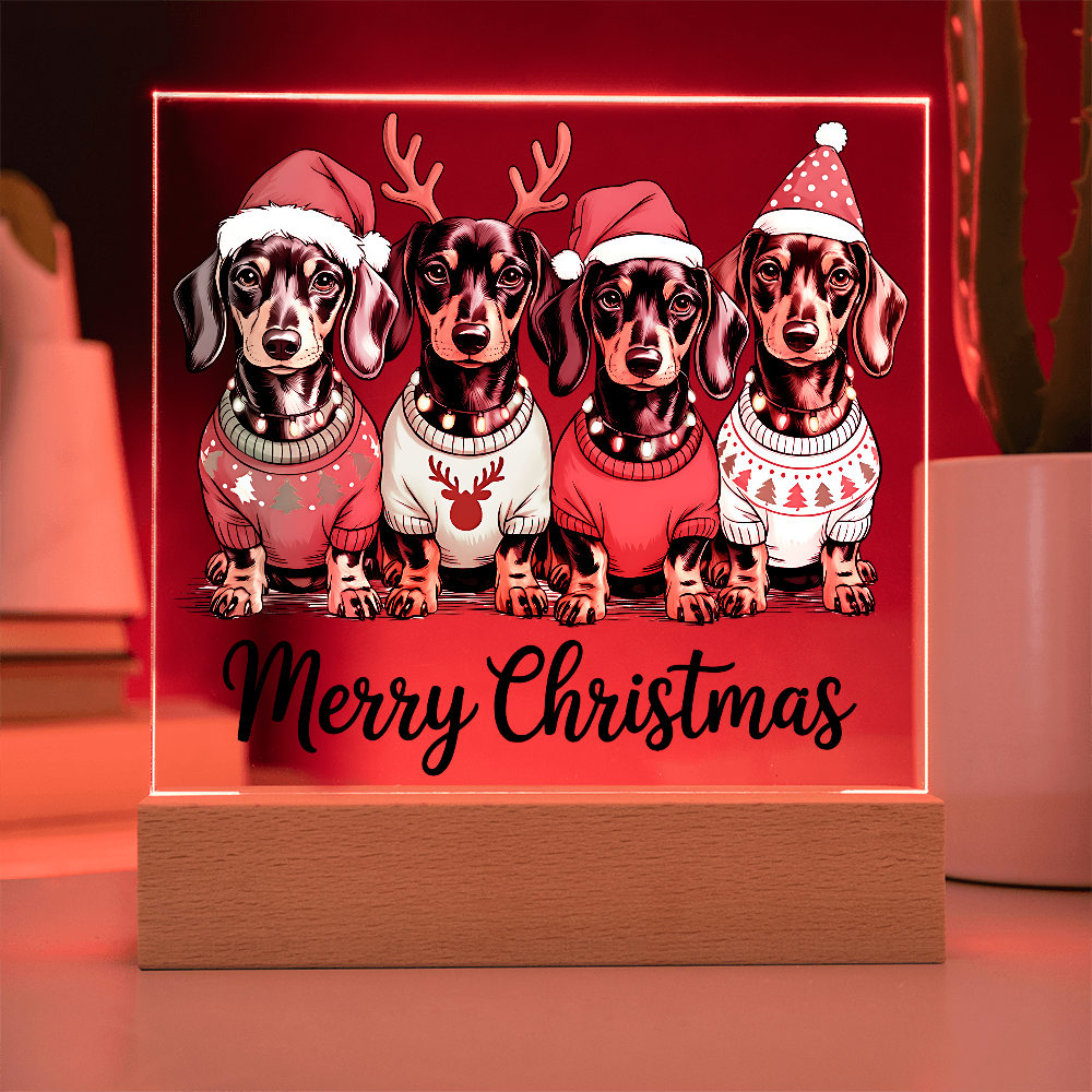 To My Family Acrylic, Dog Family Merry Christmas