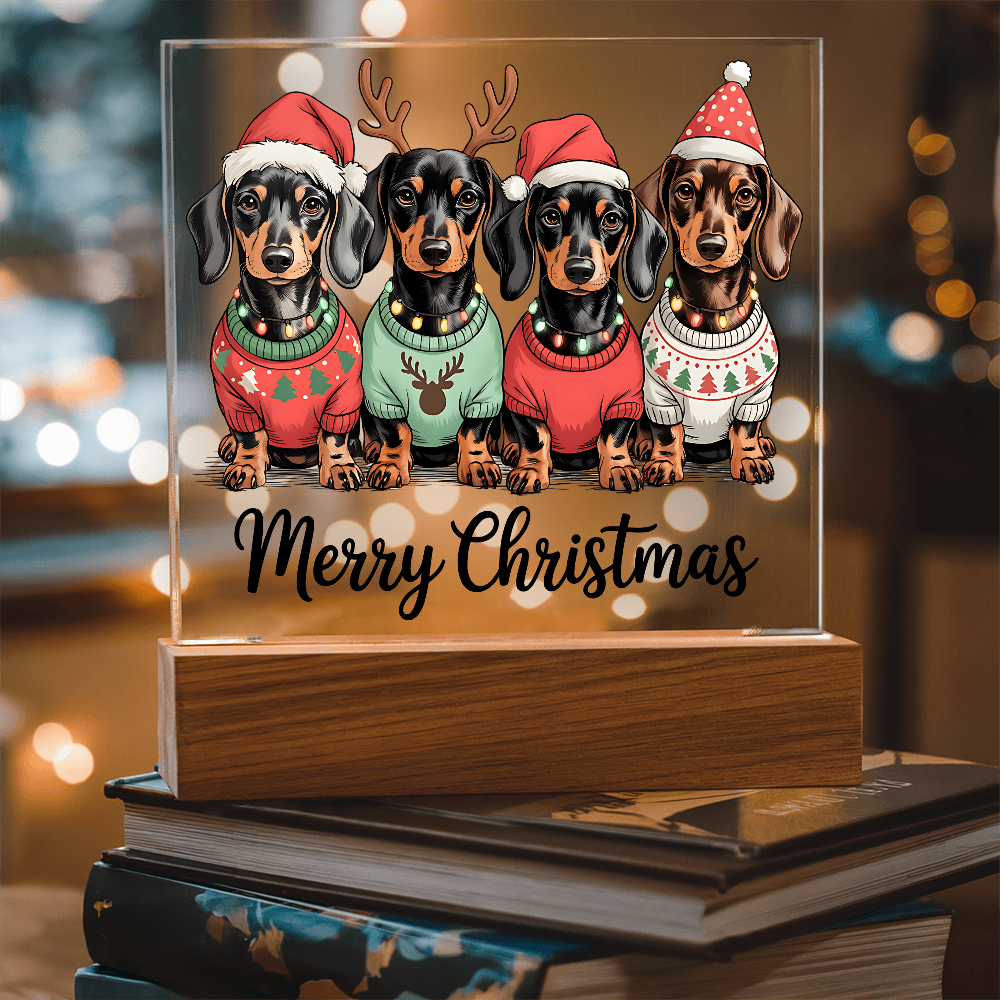 To My Family Acrylic, Dog Family Merry Christmas