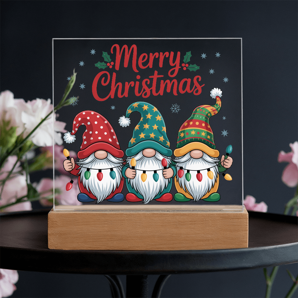 To My Familiy Acrylic, Merry Christmas Gnome